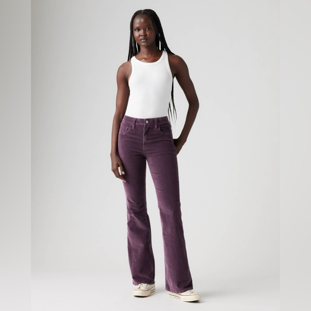 Levi's Women's 726 High Rise Slim Fit Flare Corduroy Jeans| Deep Purple | SZ 29